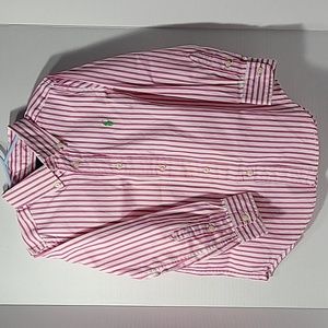 COPY - Ralph Lauren Boys Red Striped Cotton Oxford Shirt size 5